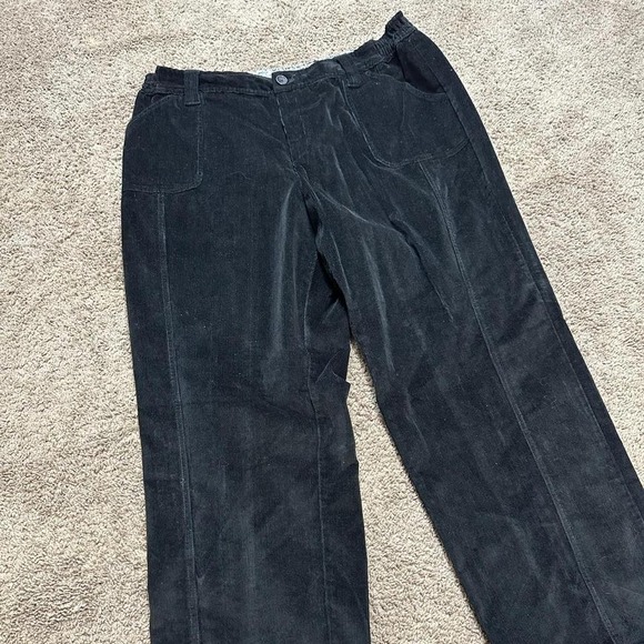 Preswick & Moore Black corduroy pants trousers with button fly pockets woman 20w - Picture 4 of 8